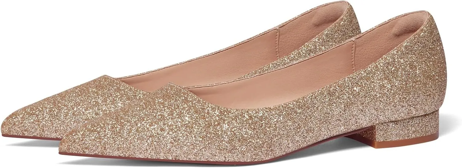 Elisabet Tang Women's Flats Shoes Pointed Toe Casual Chunky Flats Slip on Comfortable Dress Flats Shoes for Lady