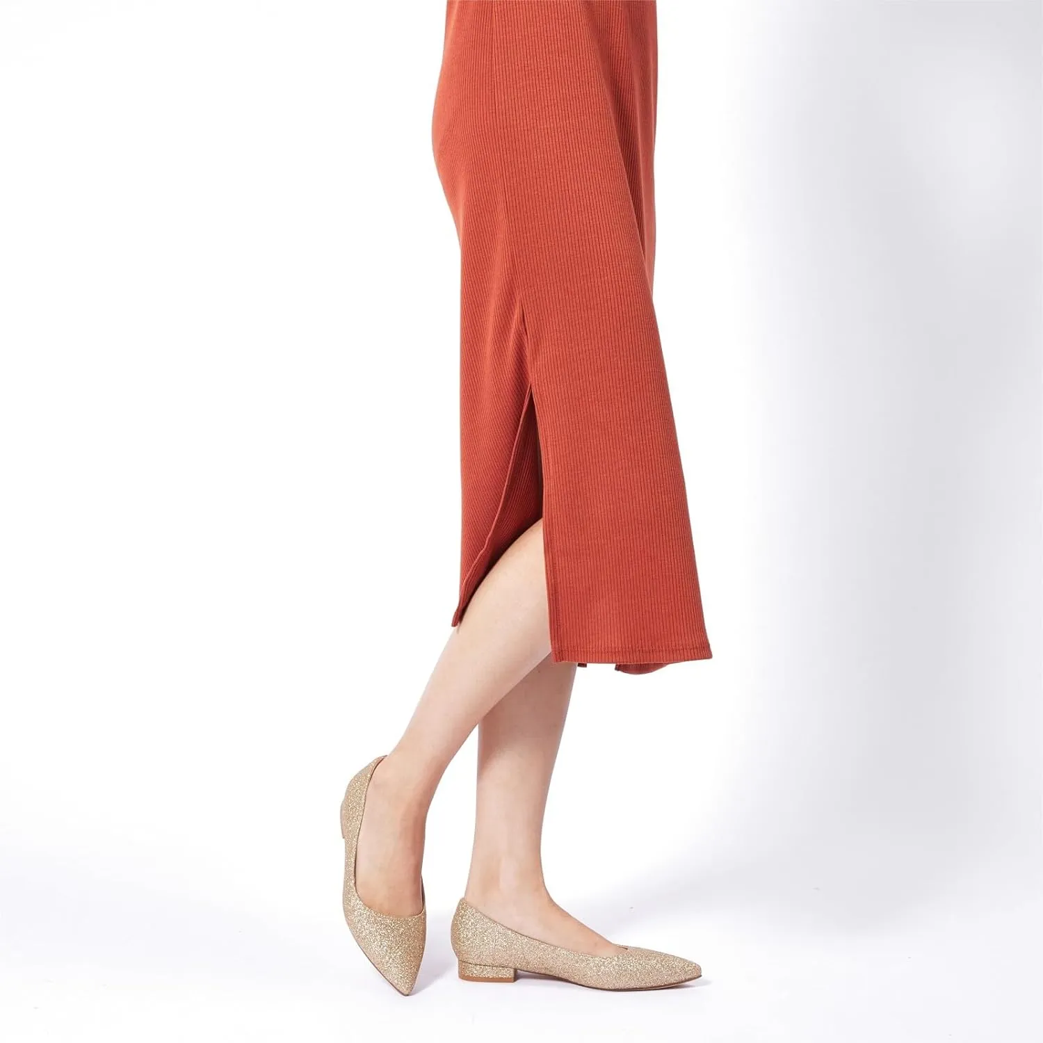 Elisabet Tang Women's Flats Shoes Pointed Toe Casual Chunky Flats Slip on Comfortable Dress Flats Shoes for Lady