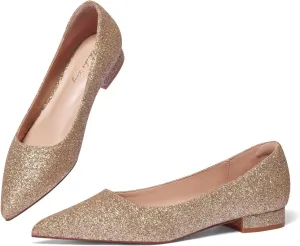 Elisabet Tang Women's Flats Shoes Pointed Toe Casual Chunky Flats Slip on Comfortable Dress Flats Shoes for Lady