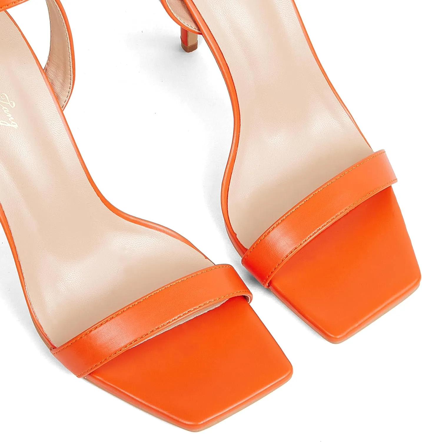 Elisabet Tang Women's Stiletto Heels Ankle Strap Open Square Toe Heeled Sandals Sexy Comfort Strappy Dress High Heel Shoes Lace Up Wedding Party Sandals Shoes