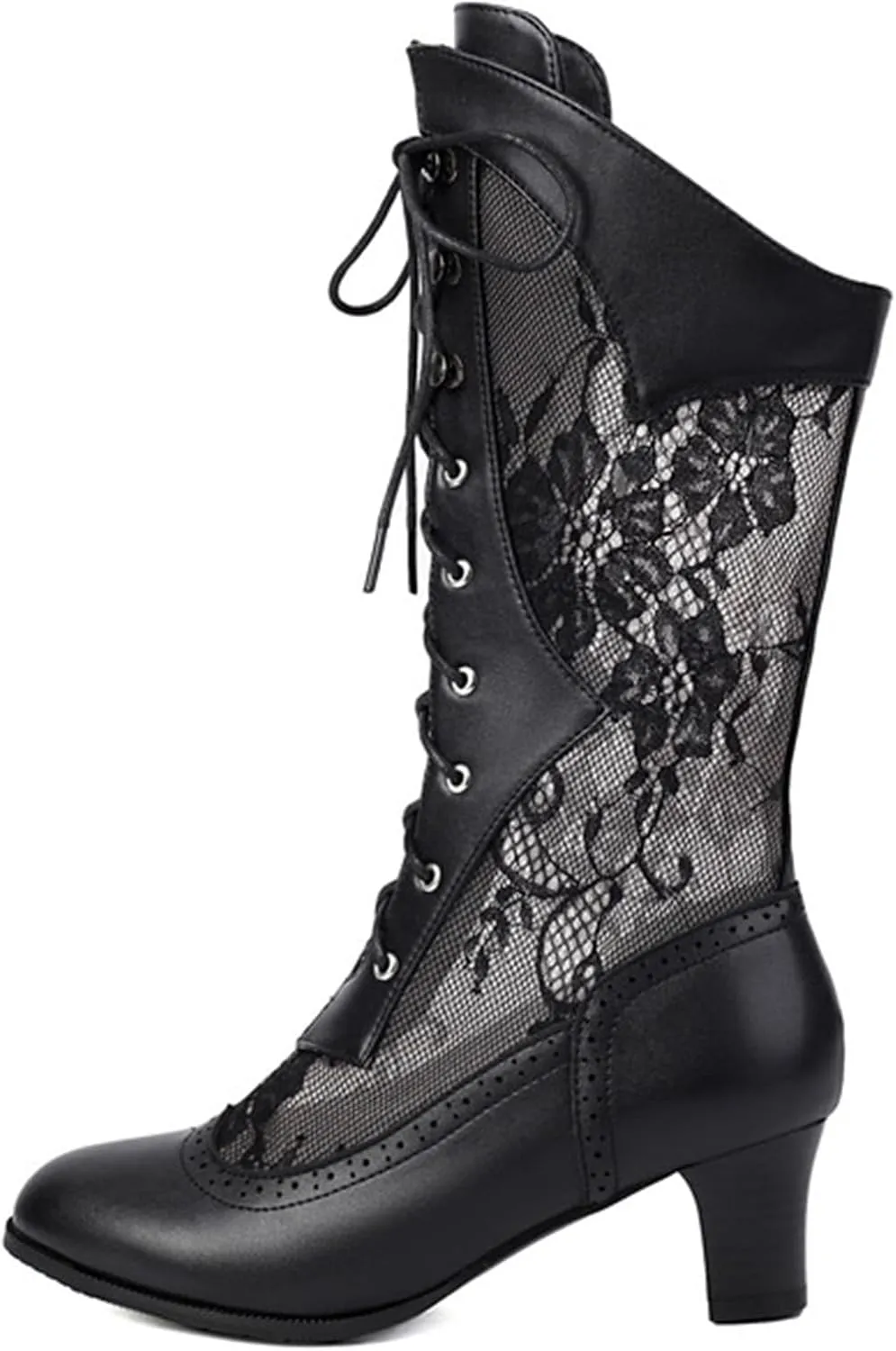 ErikenUrben Women Vintage Victorian Boots Lace Brides Wedding Boots Zip