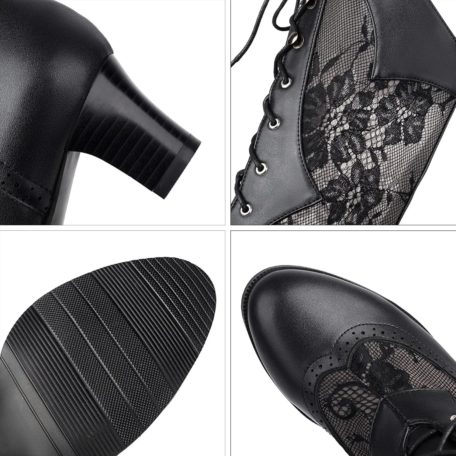 ErikenUrben Women Vintage Victorian Boots Lace Brides Wedding Boots Zip