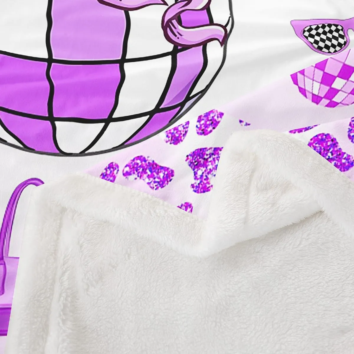 Erosebridal Cowgirl Throw Blanket Throw 50x60 Inch for Bedroom Living Room Sofa,Cow Pattern Hat Fleece Blanket,Western Cowboy Fuzzy Blankets,Purple Stars Boots Sherpa Blankets