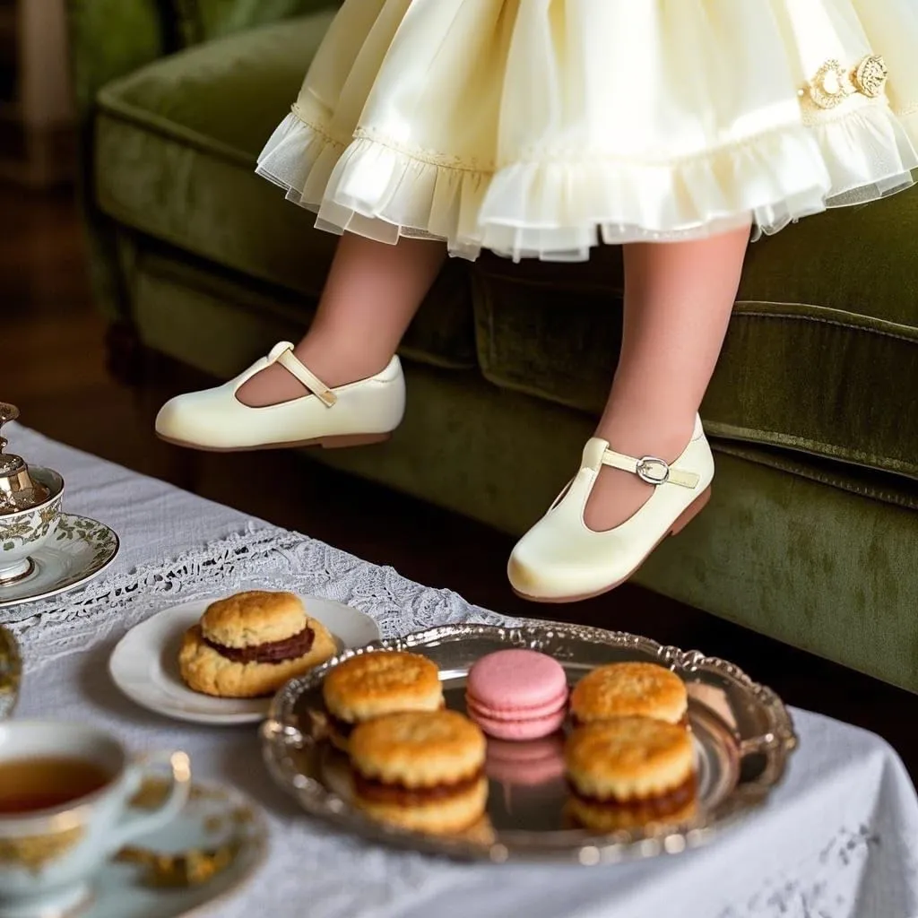 ESTINE Mary Jane Flats for Toddler Girls Little Kids Glittery Dress Princess Wedding Ballet Shoes