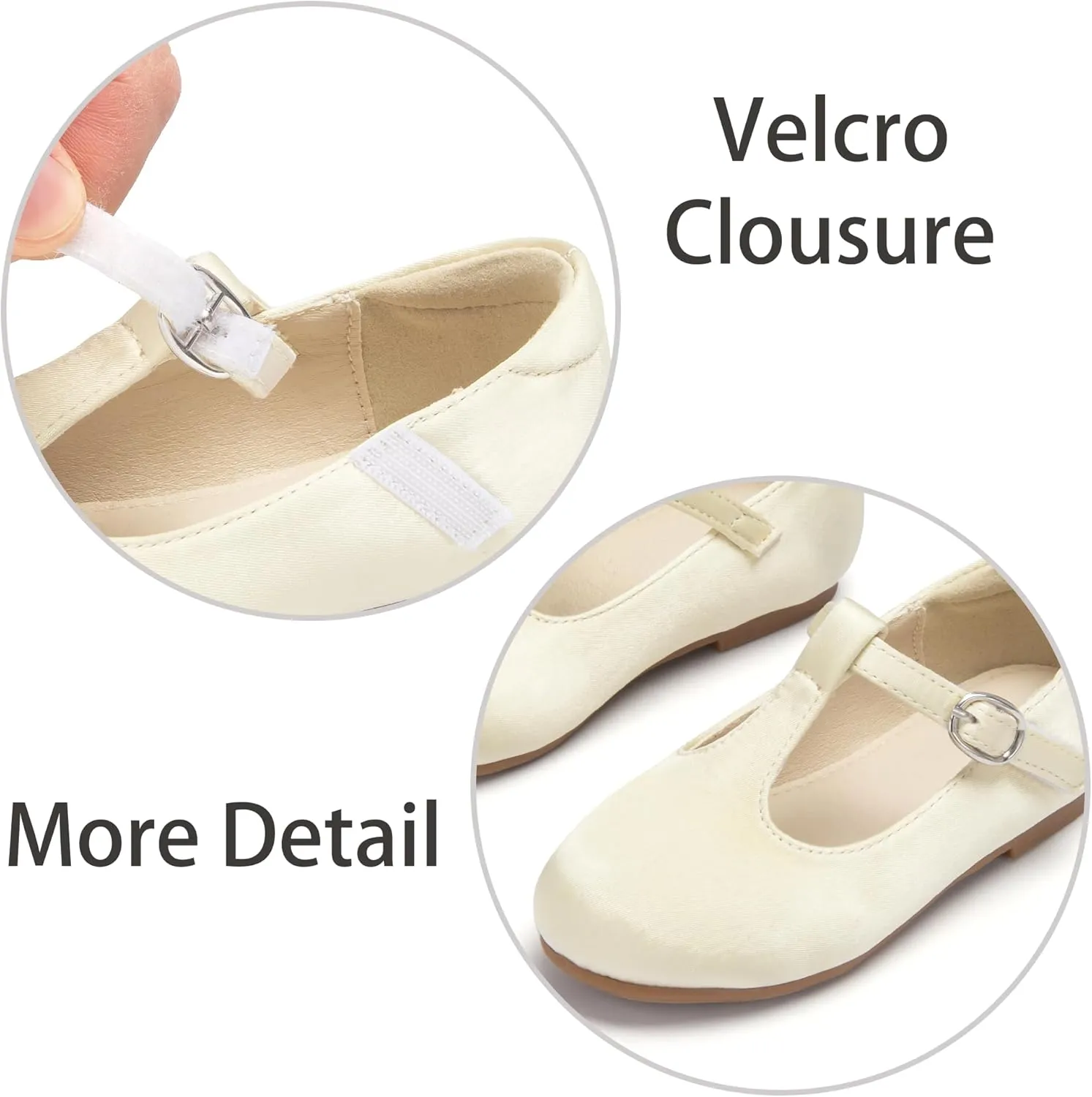 ESTINE Mary Jane Flats for Toddler Girls Little Kids Glittery Dress Princess Wedding Ballet Shoes