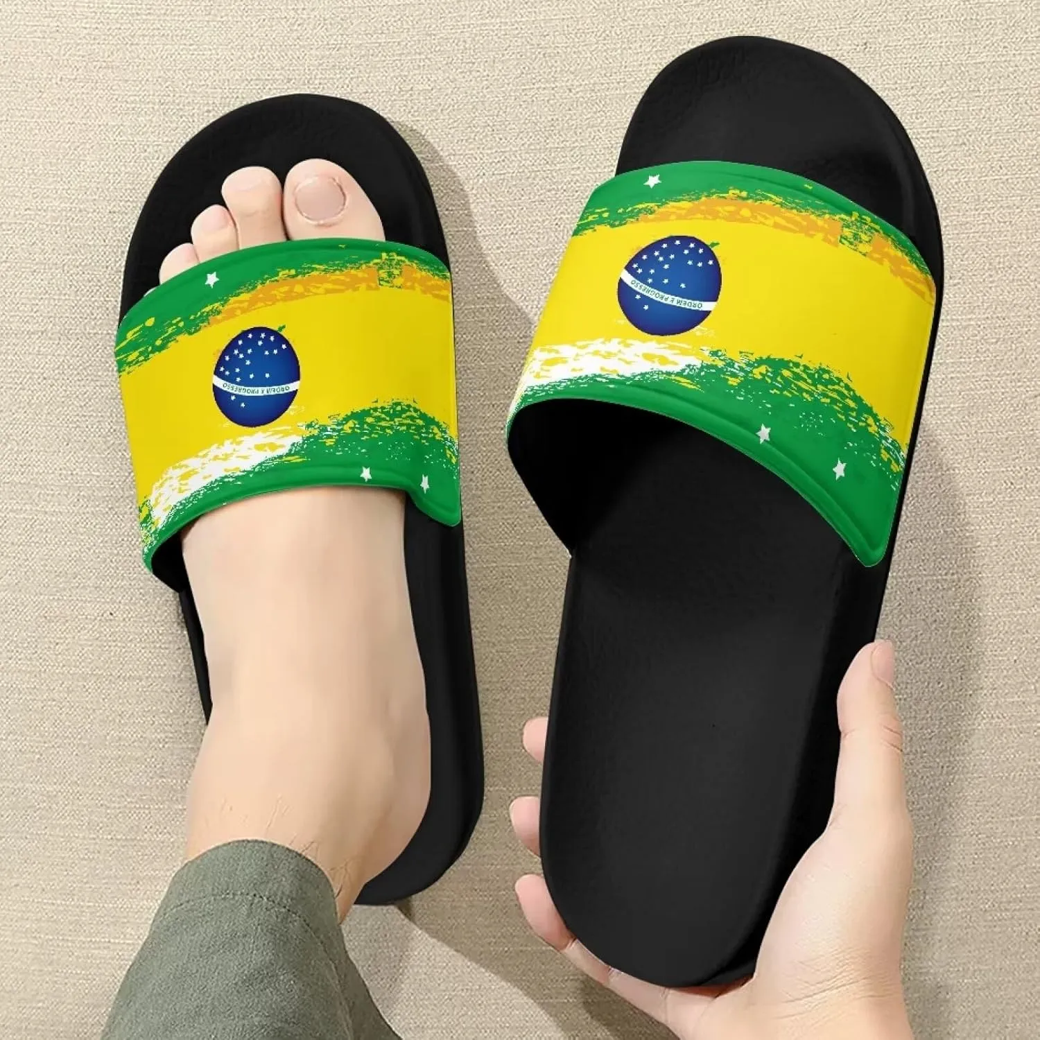 EVA Single Band Women Slides Sandals Beach Casual Sandals Soft Bathroom Shower Open Toe Slippers