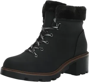 EVANS Women's Bella Winter Lace Up Faux Leather Boot Fashion