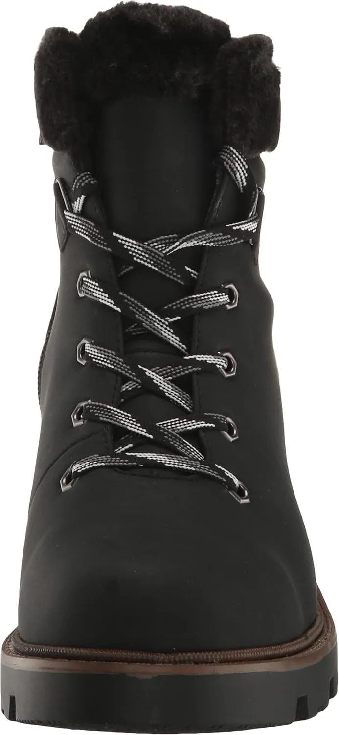 EVANS Women's Bella Winter Lace Up Faux Leather Boot Fashion