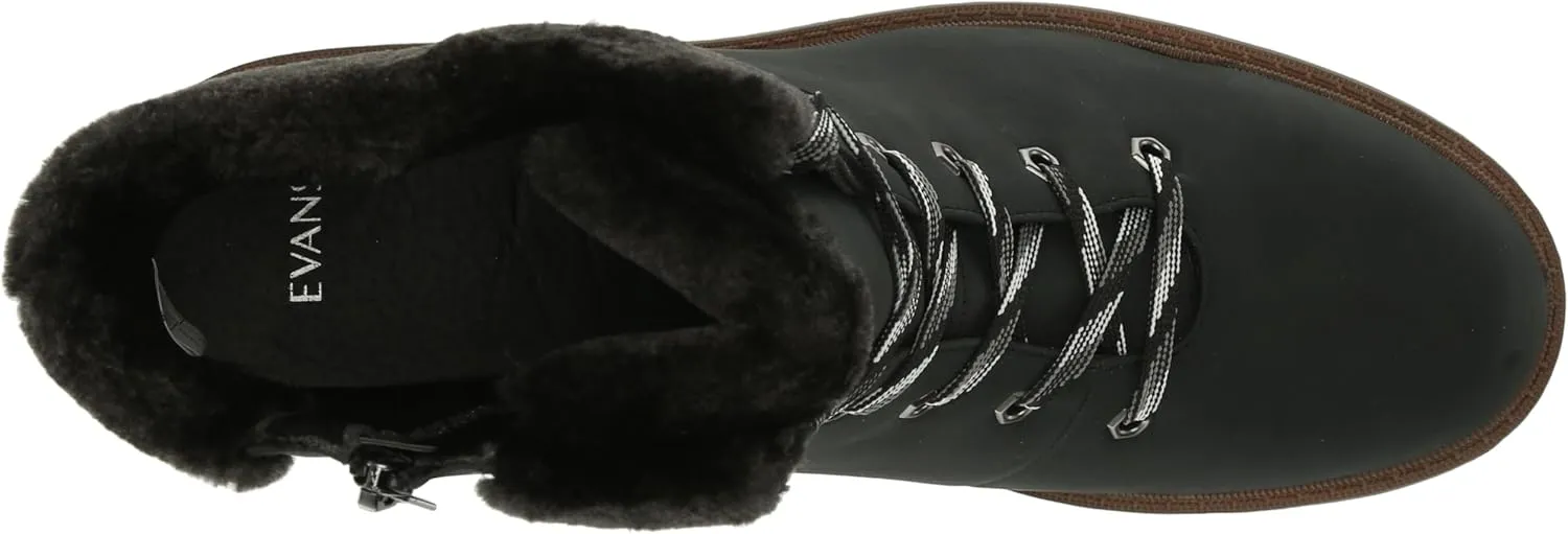 EVANS Women's Bella Winter Lace Up Faux Leather Boot Fashion