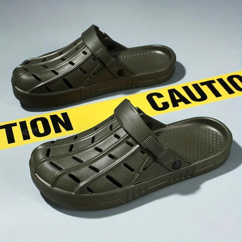 Extra-Large Size Men's Fashionable Breathable Clogs - Casual Slip-On Beach & Garden Sandals, EVA Material