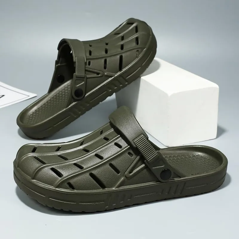 Extra-Large Size Men's Fashionable Breathable Clogs - Casual Slip-On Beach & Garden Sandals, EVA Material