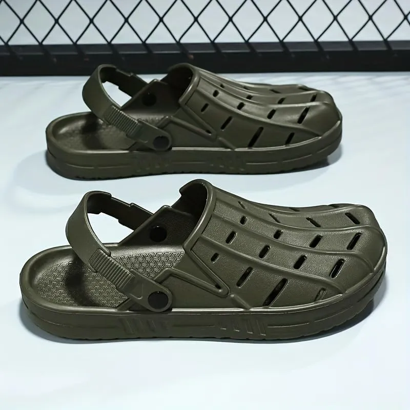 Extra-Large Size Men's Fashionable Breathable Clogs - Casual Slip-On Beach & Garden Sandals, EVA Material