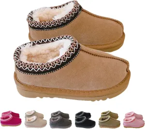 Fashion Winter Plush Platform Boots Little Kids Ankle Boots Toddler Kids Wool Lined Slippers Girls Boys Outdoor Warm Indoor Home Anti-slip Trendy Mini Boots