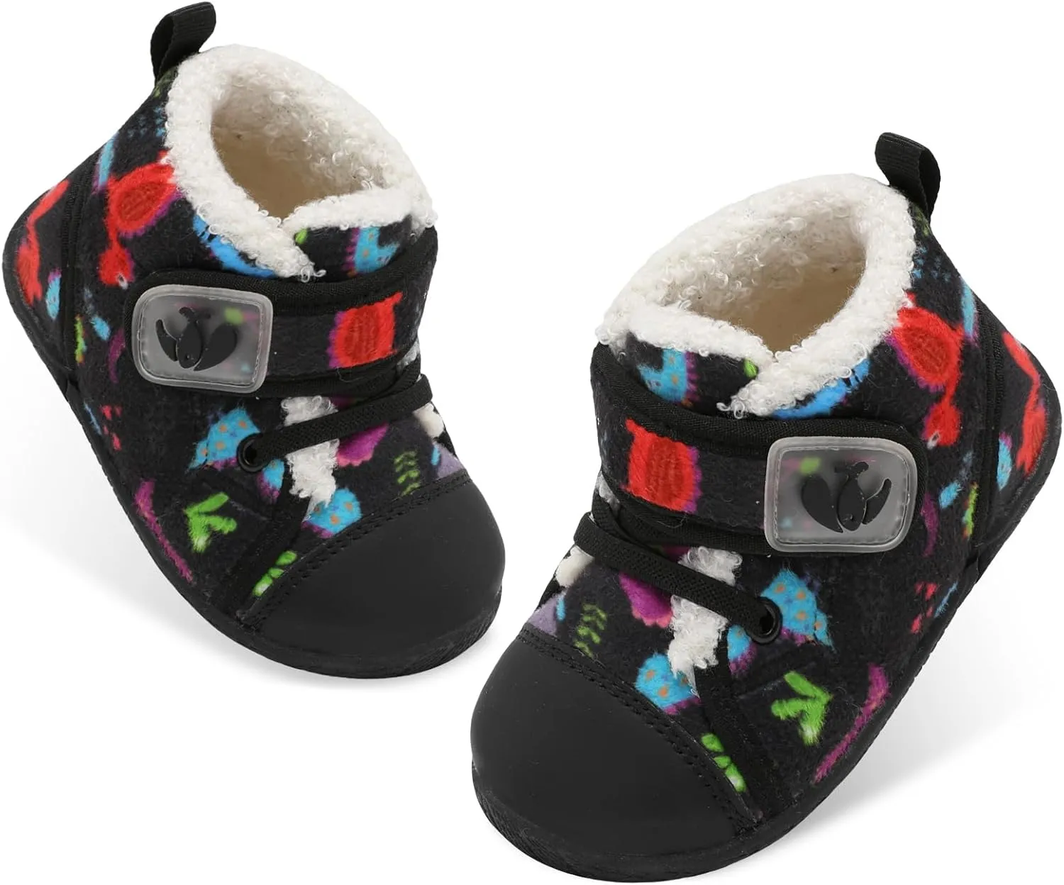 FEETCITY Baby Boots Boys Girls Infant Slippers Cozy Fleece Boots First Walking Shoes Warm Socks Newborn Crib Shoes