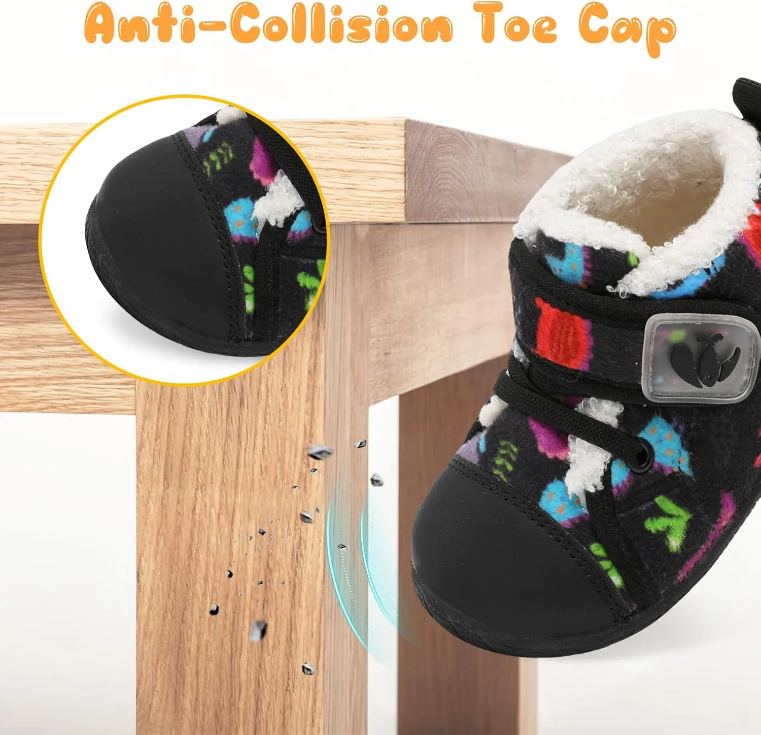 FEETCITY Baby Boots Boys Girls Infant Slippers Cozy Fleece Boots First Walking Shoes Warm Socks Newborn Crib Shoes