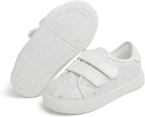 Felix & Flora Toddler/Little Kid Girls Running Shoes Sports Sneakers Princess Casual Glitter Shoes.