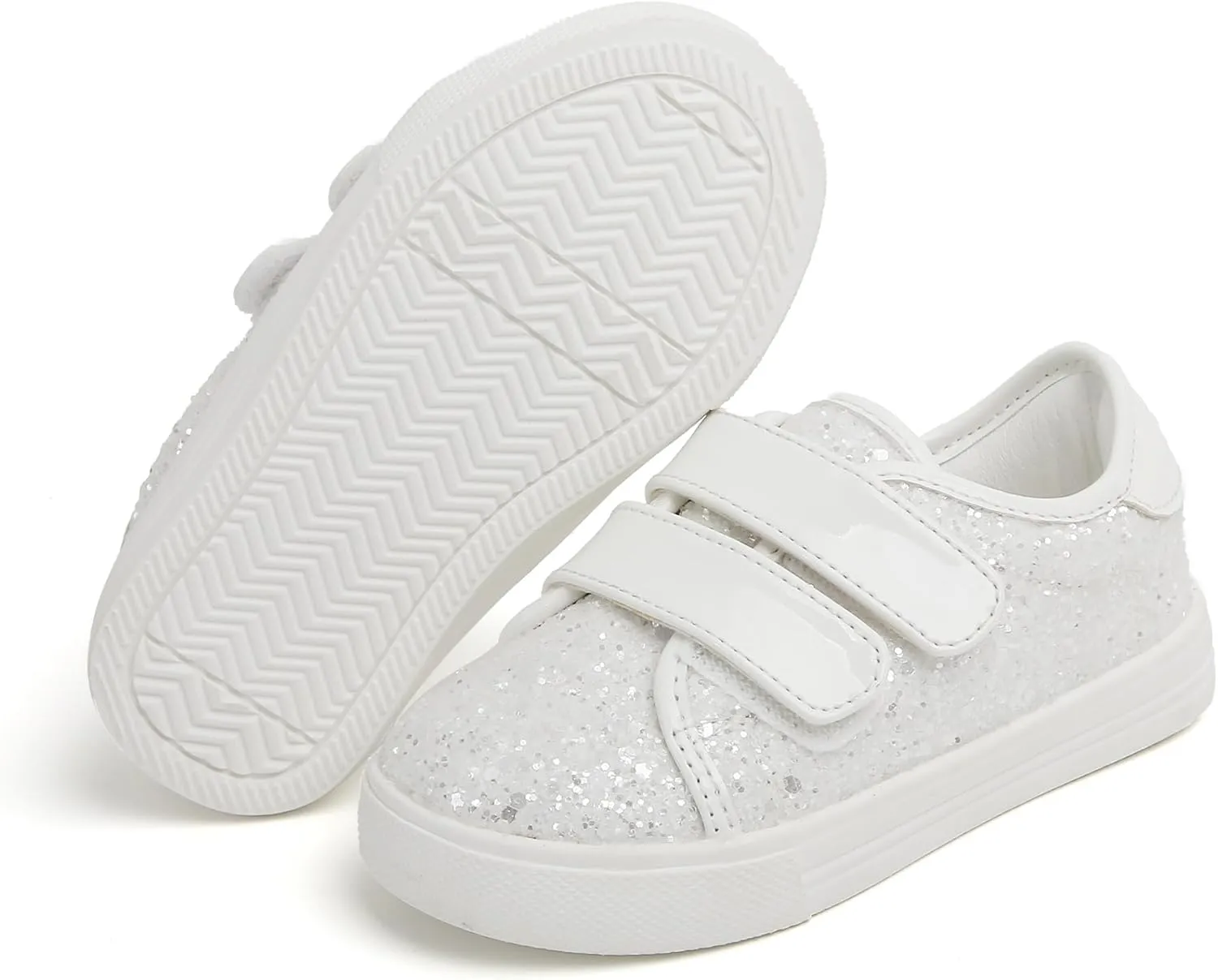 Felix & Flora Toddler/Little Kid Girls Running Shoes Sports Sneakers Princess Casual Glitter Shoes.