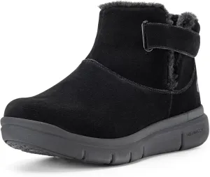 FitVille Wide Width Adjustable Winter Boots for Women, Ankle Boots With Furry Toe Box for Pain Relief