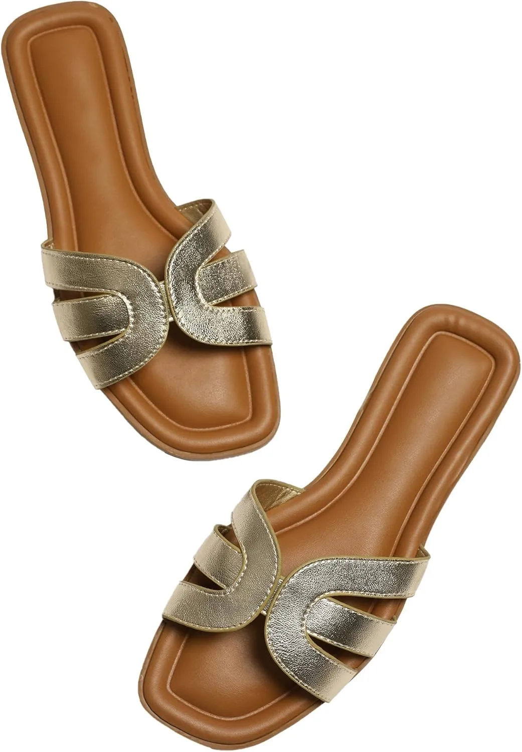 Flat Womens Sandals Flat Slide Sandals Women Black Brown White Sandals Size 6-11