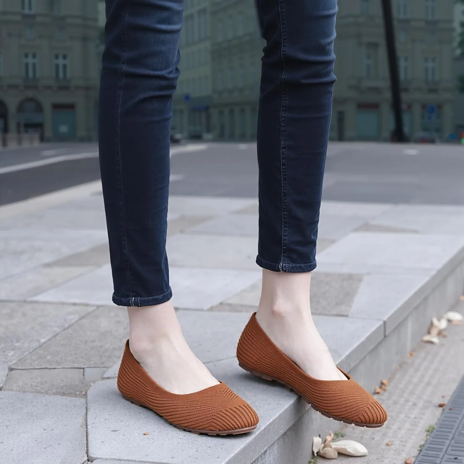 Flats for Women Ballets Shoes: Comfortable Knitted Dressy Work Flats - Ladies Wedding Flat Casual Shoes