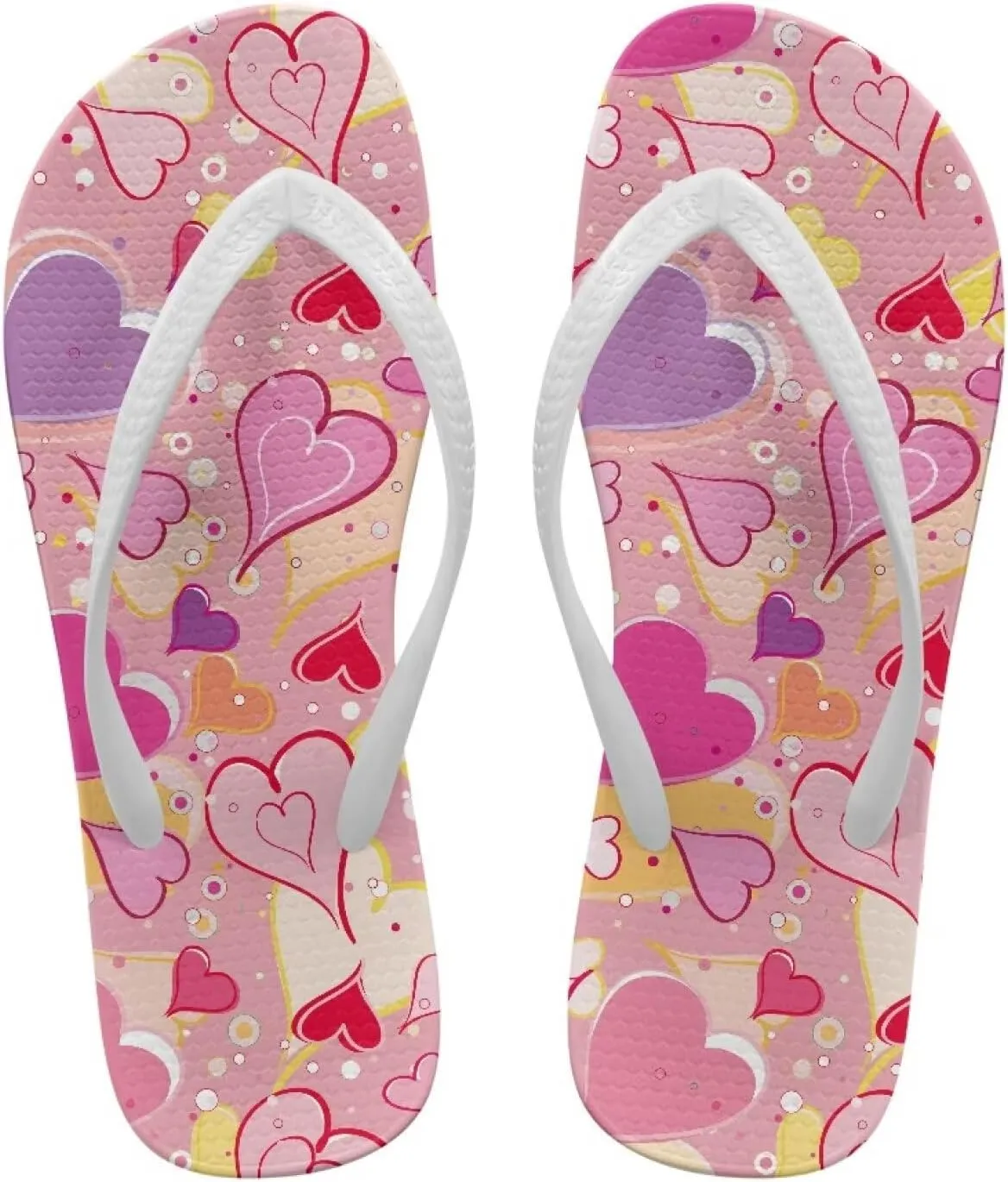 Flip Flops for Women Lightweight Casual Flat Sandals Slip-On Anti-Slip Slippers Soft Cushioning Soles Suitable for Tourist Hotels White Size 5-9