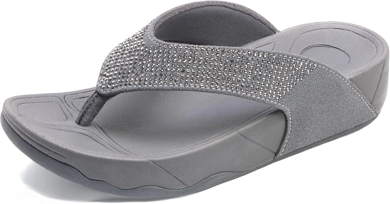 Flip Flops sandals Women Thong Sandals Arch Support Soft Flip Flop Sandal Non-Slip Beach Wedge Sandal