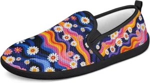 Floral Women's Slip On Flats Comfort Casual Loafers Soft Fashion Walking Shoes Ladies Travel Dress Shoes SizeUS 6-11