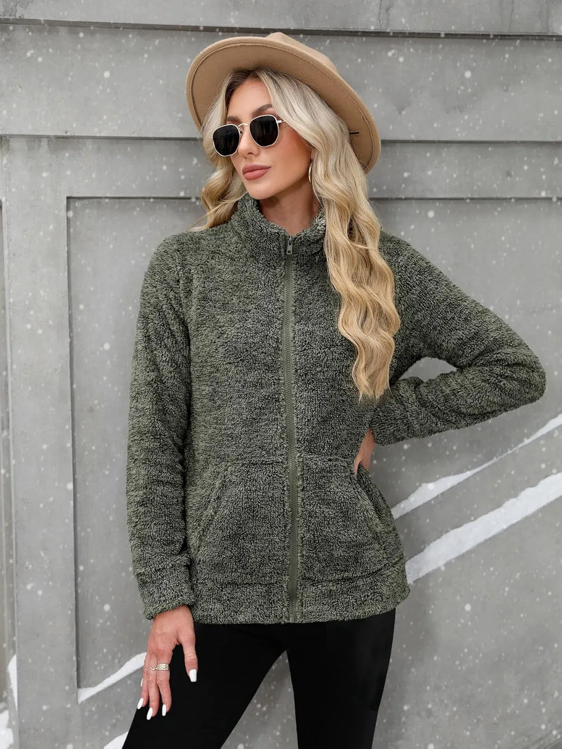 For G and PL Women's Long Sleeve Full Zip Soft Warm Fleece Jacket