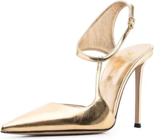 FOWT Women Sexy Pointed Toe Stiletto High Heel Sandals Chic Ankle Strap Ladies Summer Prom Party Dress Shoes Size 4-16 US