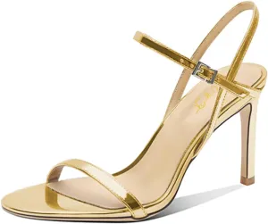 FOWT Women Sexy Single Strap Open Toe Sandals High Stiletto Heel Ankle Strap Buckle Summer Party Prom Vacation Dress Shoes Size 4-16 US