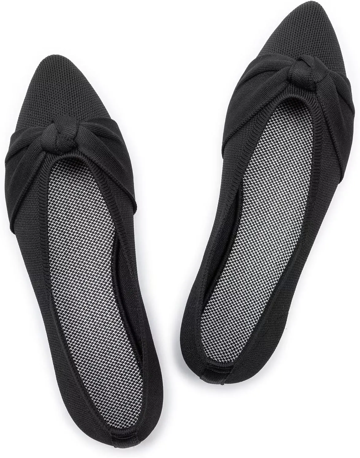 Frank Mully Womens Flat Shoes Classic Pointed Toe Flats Knitted Dress Shoes Soft Flats for Woman Comfortable Dressy