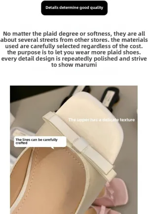 French gentle fairy one-word slippers women wear new bow-tied thick-heeled high-heeled cool slippers in summer,Wear-resistant and lightweight, skin-friendly, breathable and comfortable