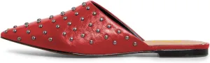 FSJ Women Pointed Toe Flats Mules Sandals Studded Backless Slip On Romantic Comfortable Slippers Casual Travel Date Party Slides Loafer Shoes Size 4-15 US