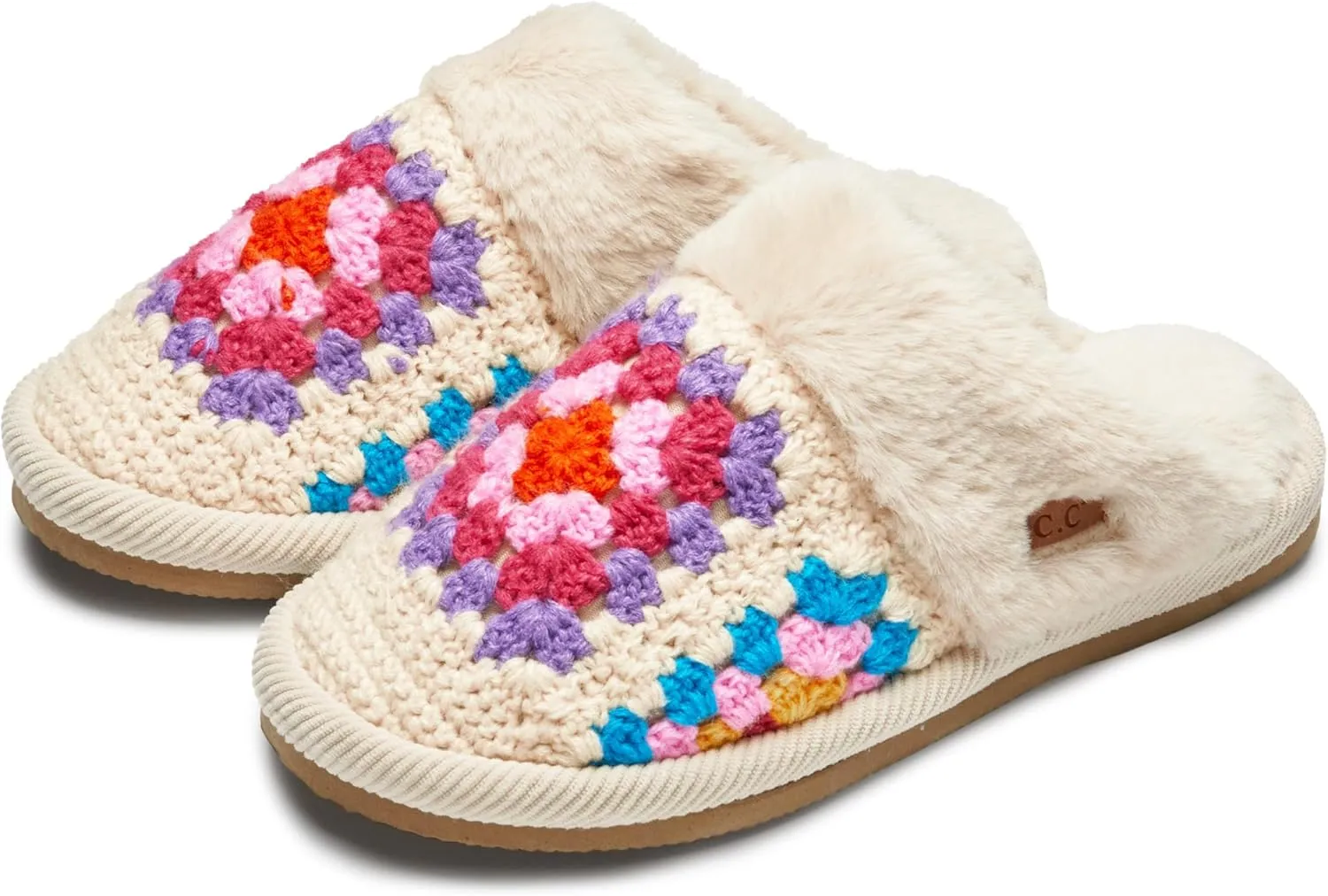 Funky Junque Cozy Plush Women's Memory Foam Slippers - Mother's Day Gift - Indoor/Outdoor Slip-Ons