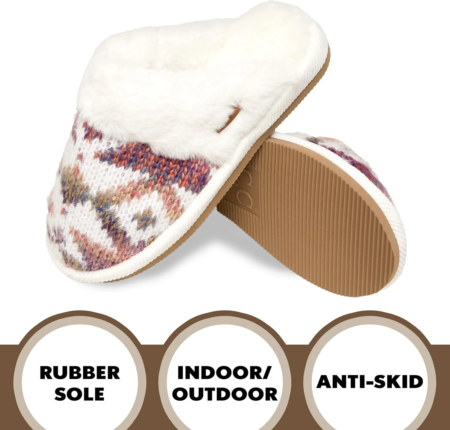 Funky Junque Cozy Plush Women's Memory Foam Slippers - Mother's Day Gift - Indoor/Outdoor Slip-Ons