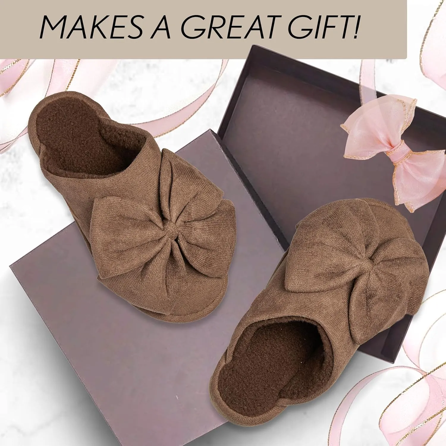 Funky Junque Cozy Plush Women's Memory Foam Slippers - Mother's Day Gift - Indoor/Outdoor Slip-Ons