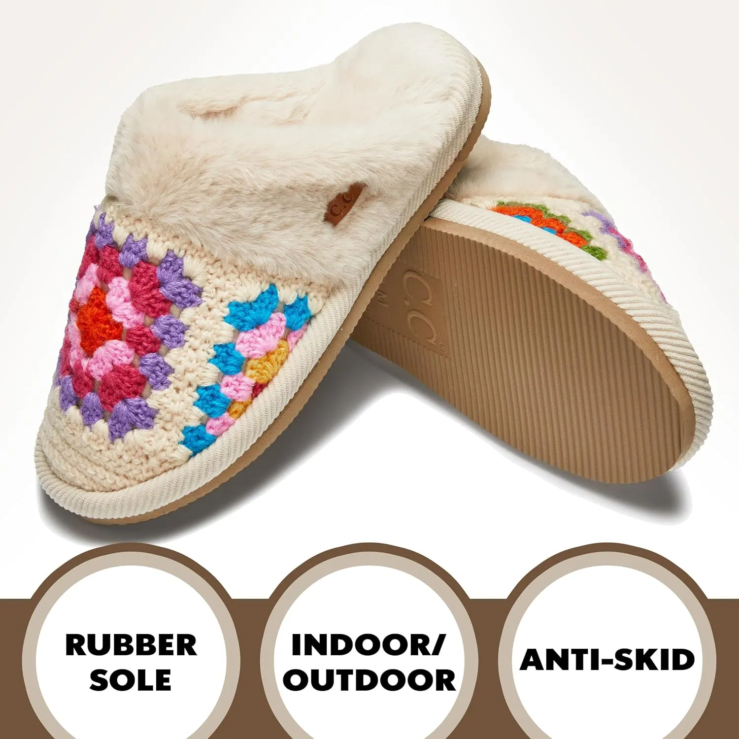 Funky Junque Cozy Plush Women's Memory Foam Slippers - Mother's Day Gift - Indoor/Outdoor Slip-Ons