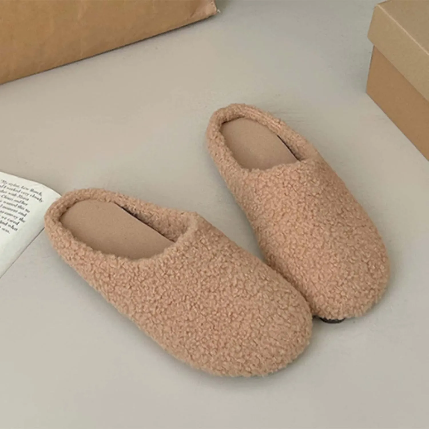 Fuzzy Bedroom Slippers for Men Soft and Comfortable Non Slip Slipper Warm Winter Slip On Slippers for Women