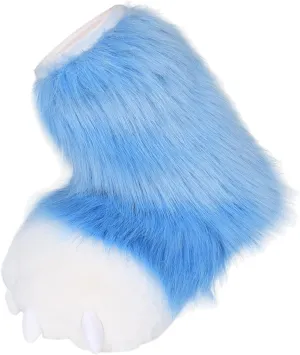 Fuzzy Paw Animal Cosplay Accessories Funny Soft Cartoon Slippers Foot for Unisex Adults Women Girls Carnival Masquerade Holiday