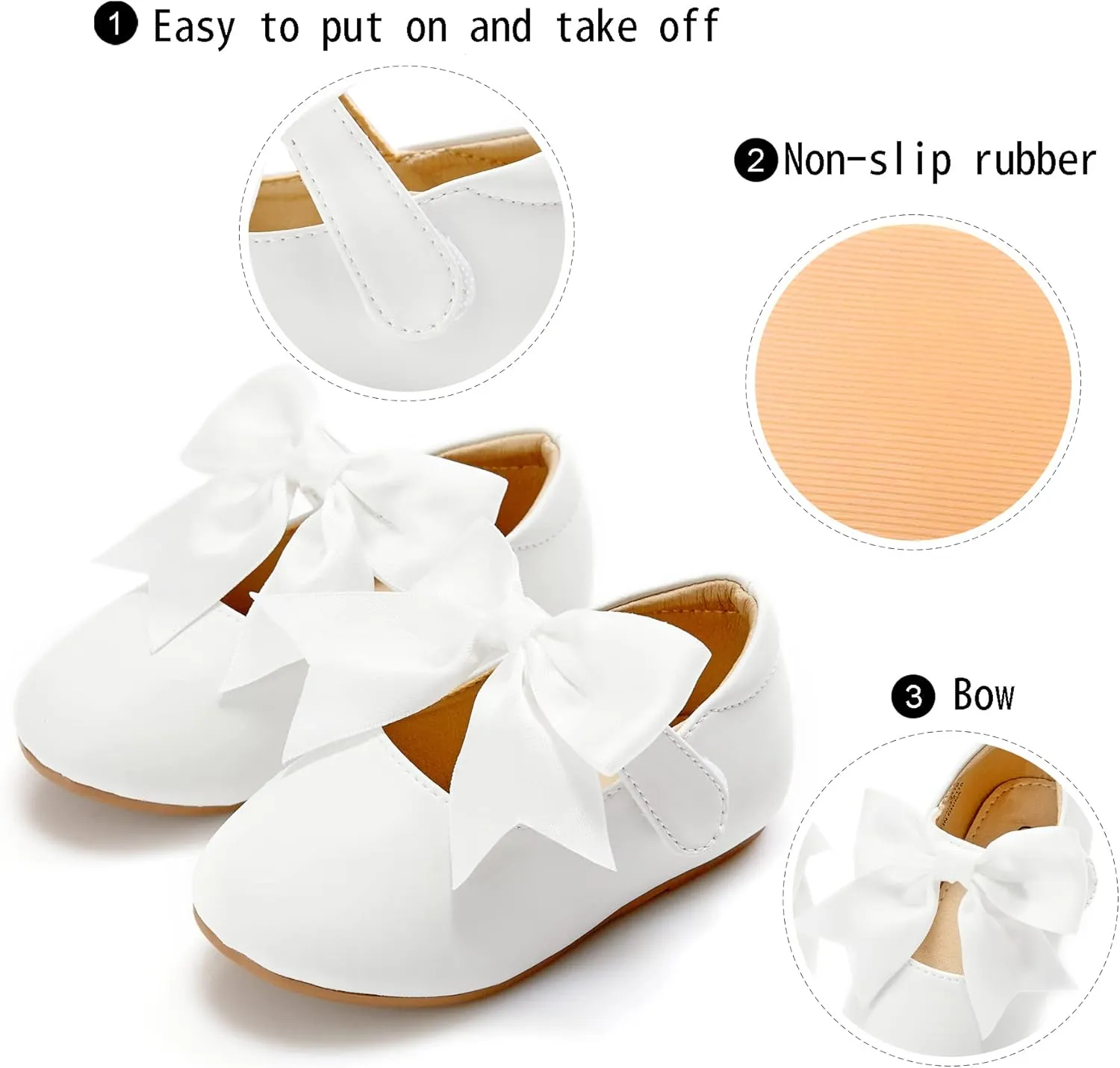 GINFIVE Toddler Girls Dress Shoes Little Girls Mary Janes Ballerina Flats Shoes Toddler