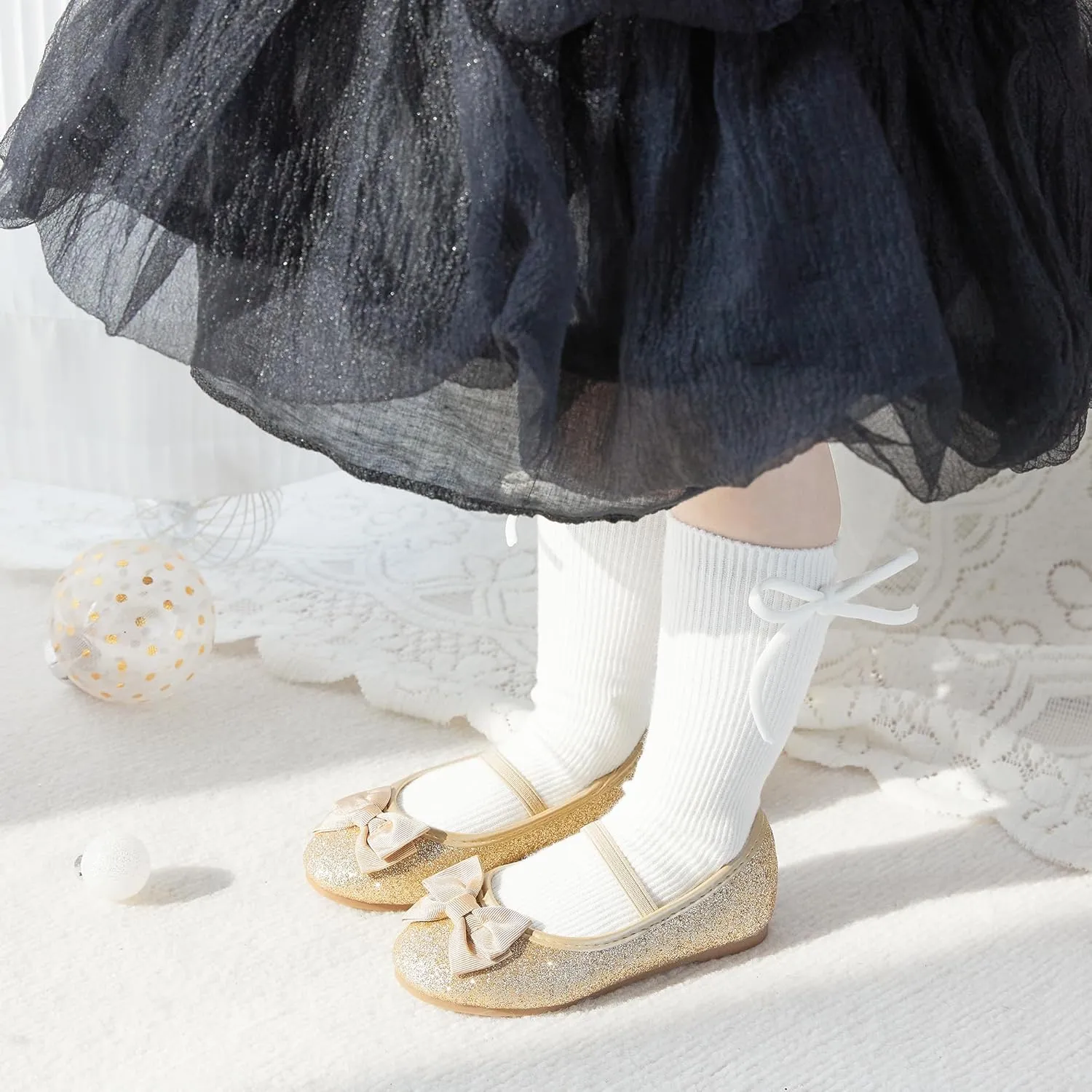 GINFIVE Toddler Girls Dress Shoes Little Girls Mary Janes Ballerina Flats Shoes Toddler