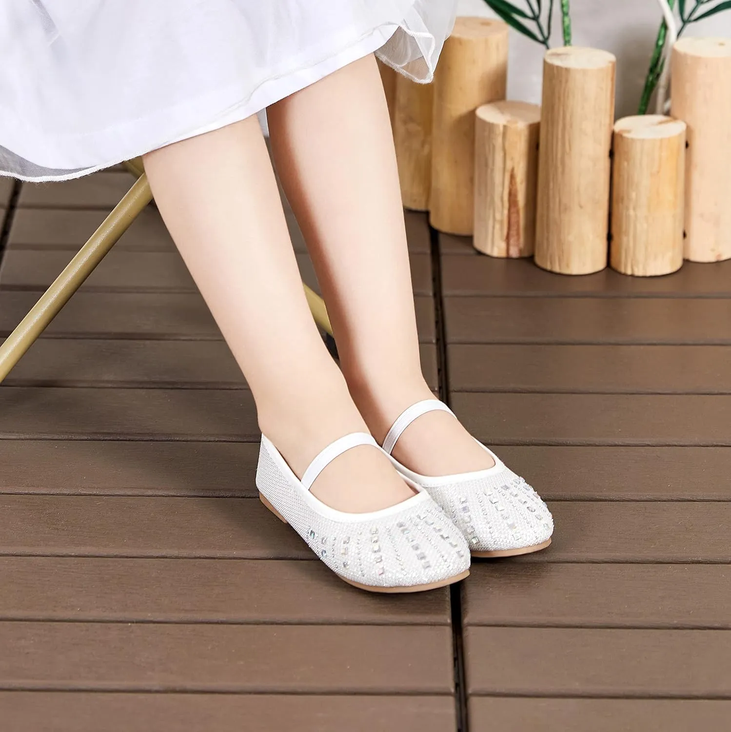 GINFIVE Toddler Girls Dress Shoes Little Girls Mary Janes Ballerina Flats Shoes Toddler