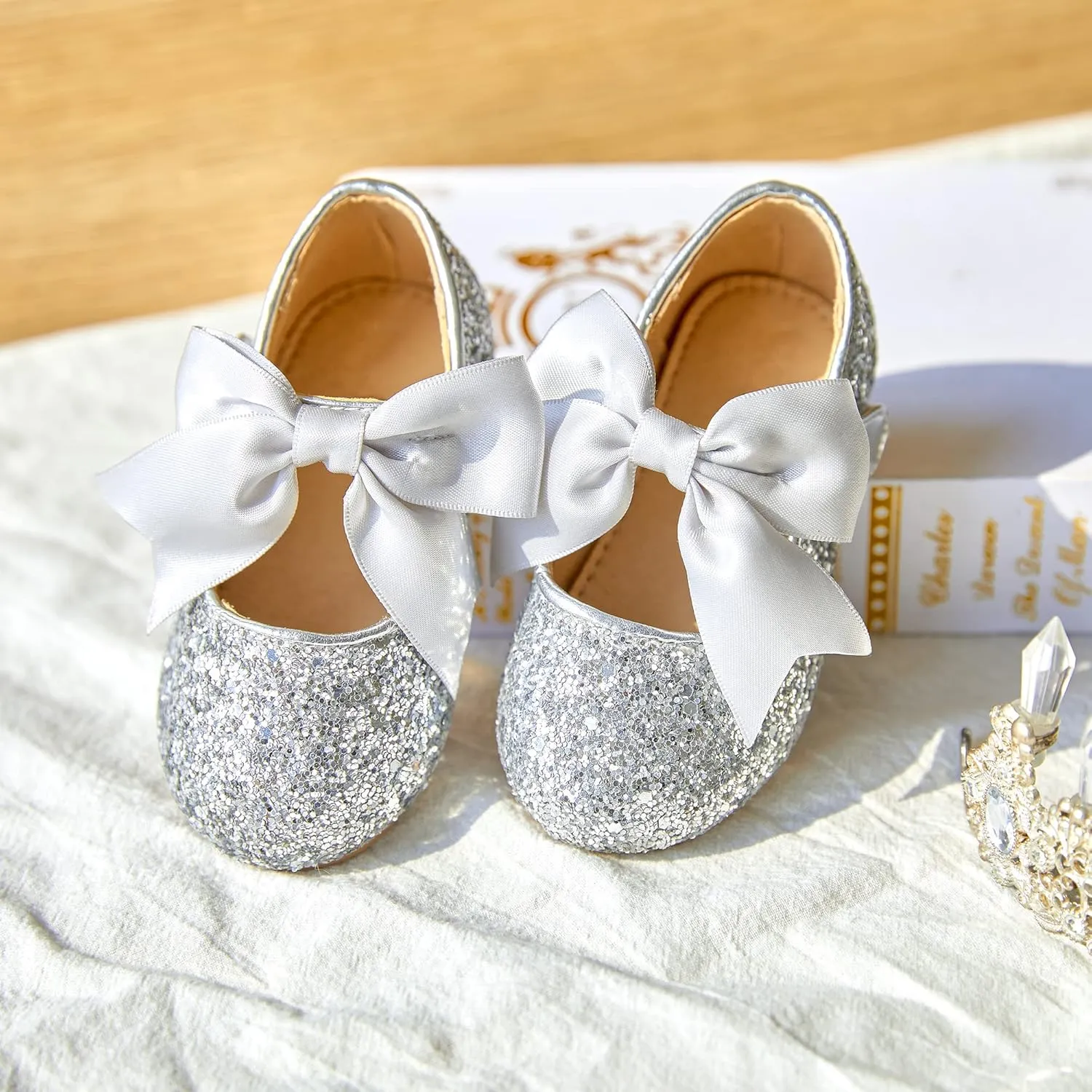 GINFIVE Toddler Girls Dress Shoes Little Girls Mary Janes Ballerina Flats Shoes Toddler