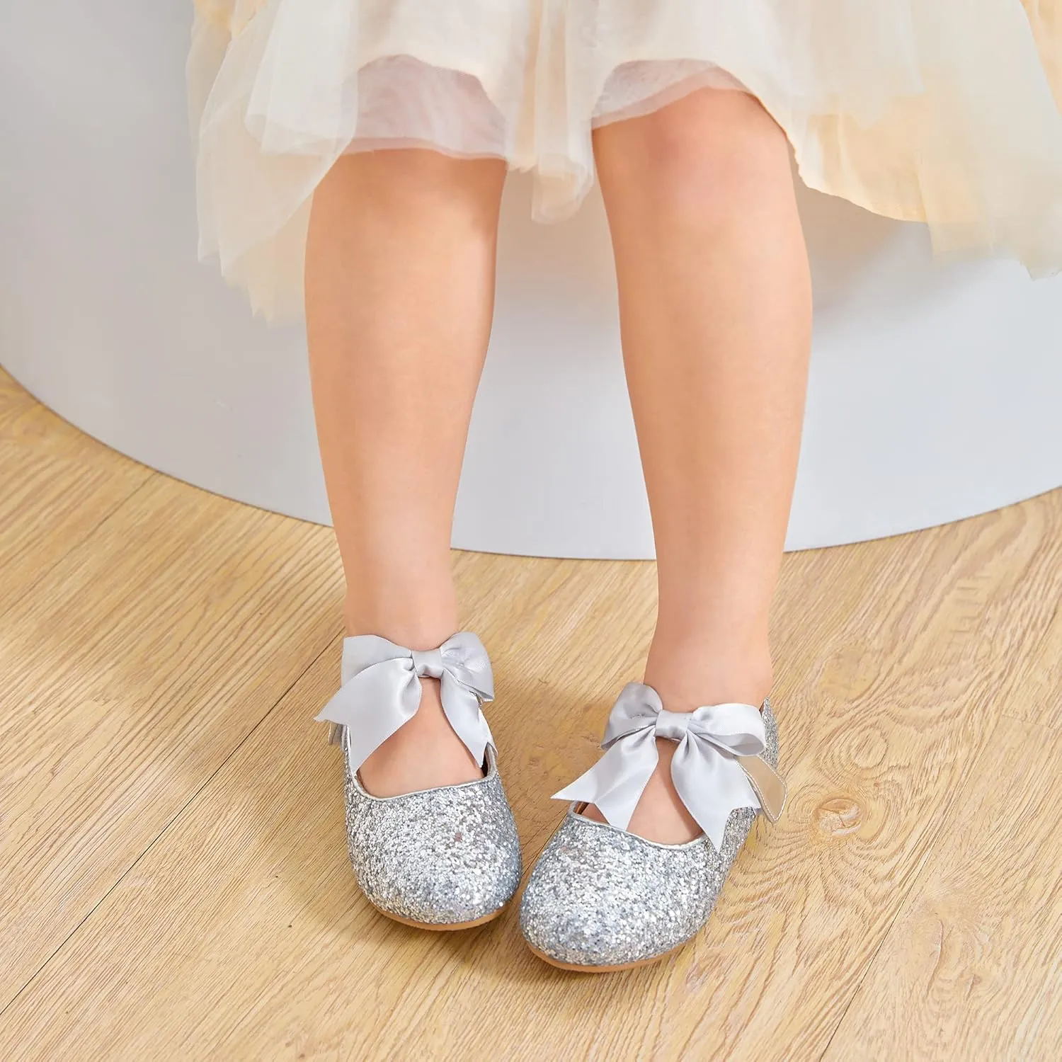 GINFIVE Toddler Girls Dress Shoes Little Girls Mary Janes Ballerina Flats Shoes Toddler