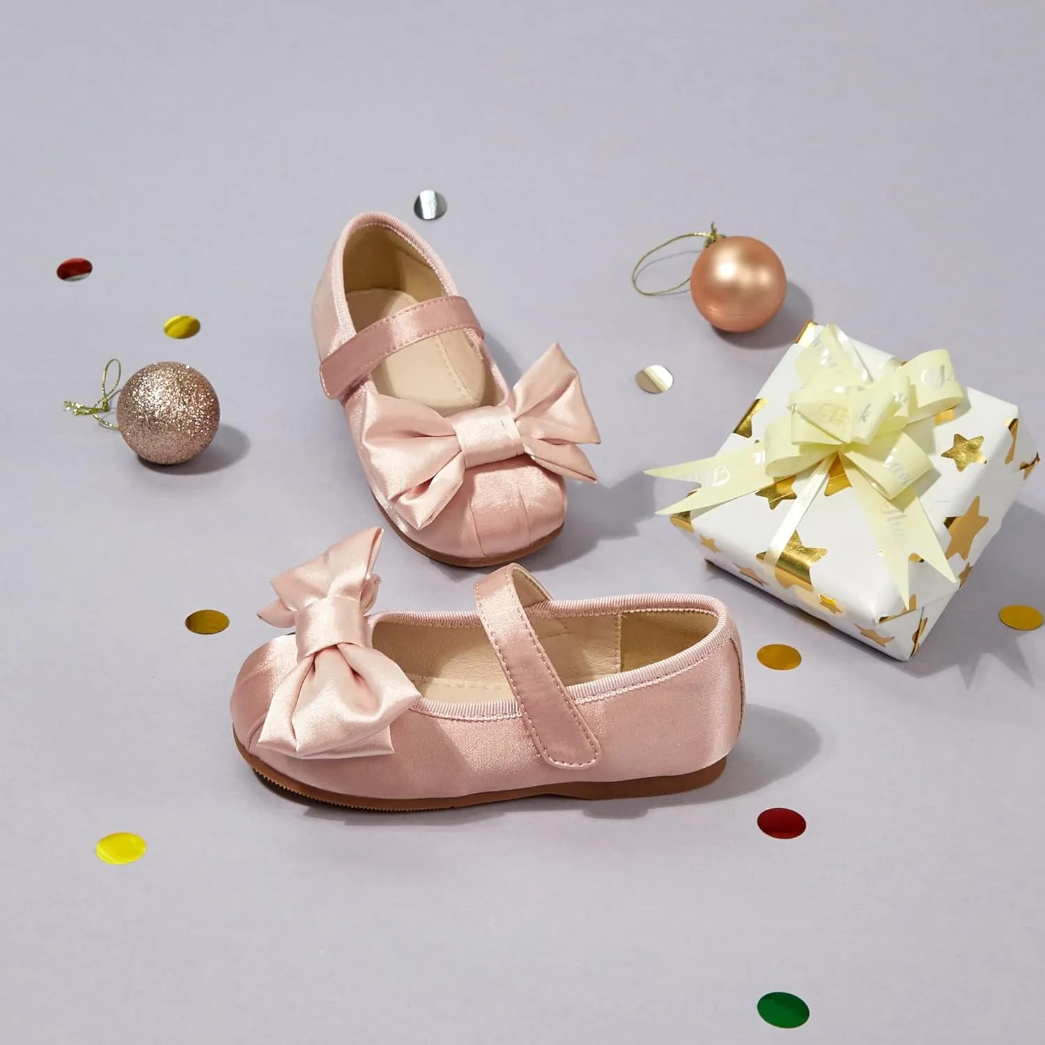 GINFIVE Toddler Girls Dress Shoes Little Girls Mary Janes Ballerina Flats Shoes Toddler