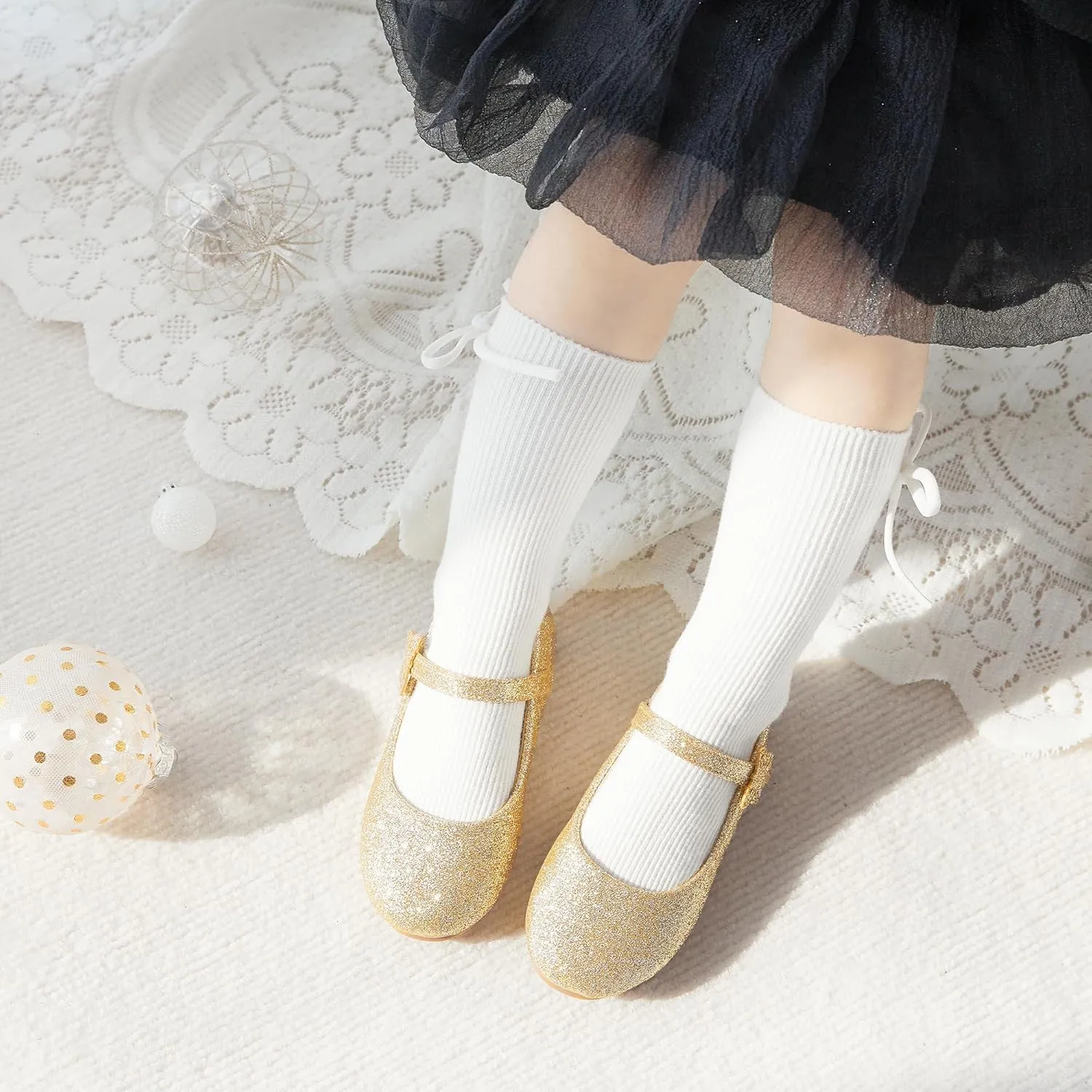 GINFIVE Toddler Girls Dress Shoes Little Girls Mary Janes Ballerina Flats Shoes Toddler