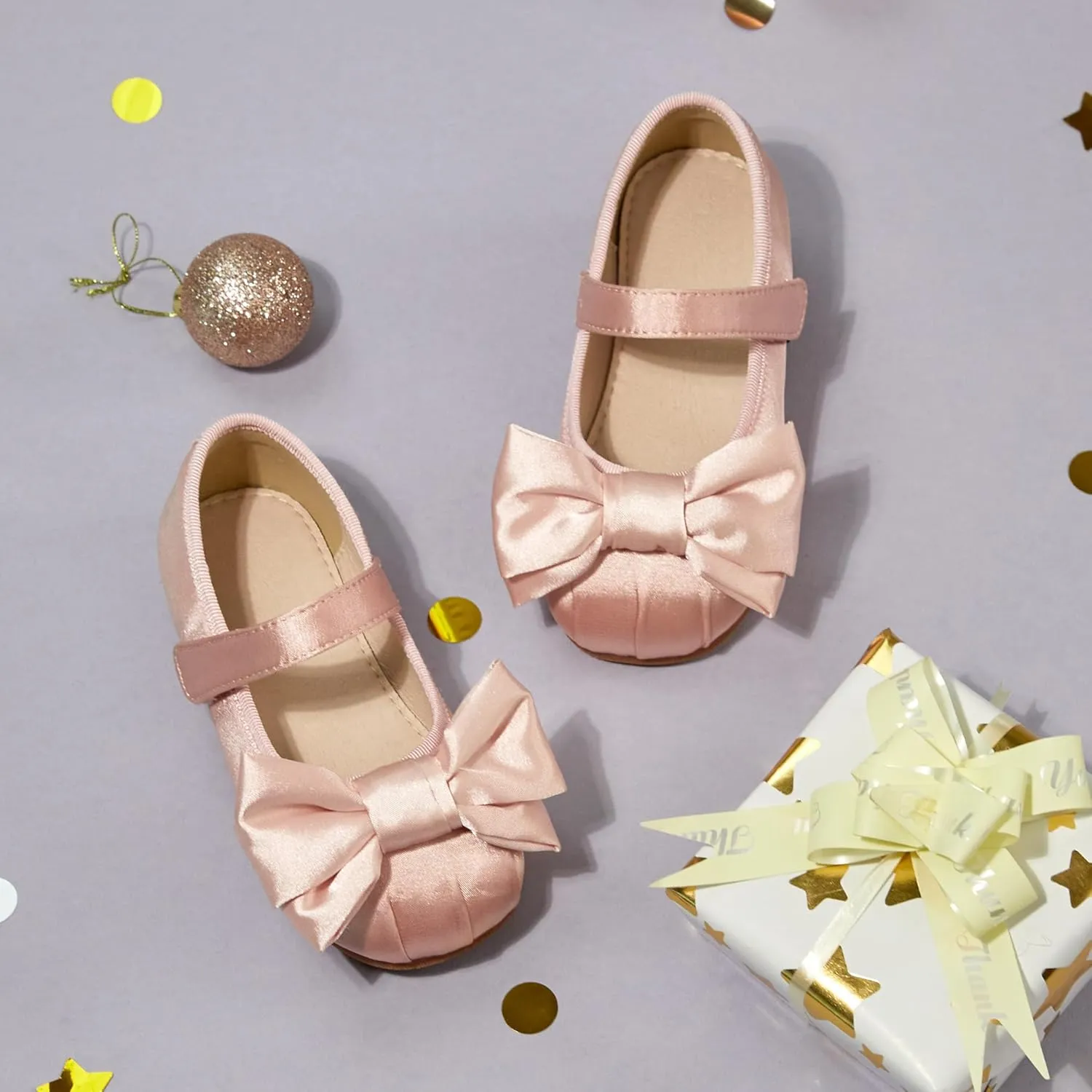 GINFIVE Toddler Girls Dress Shoes Little Girls Mary Janes Ballerina Flats Shoes Toddler