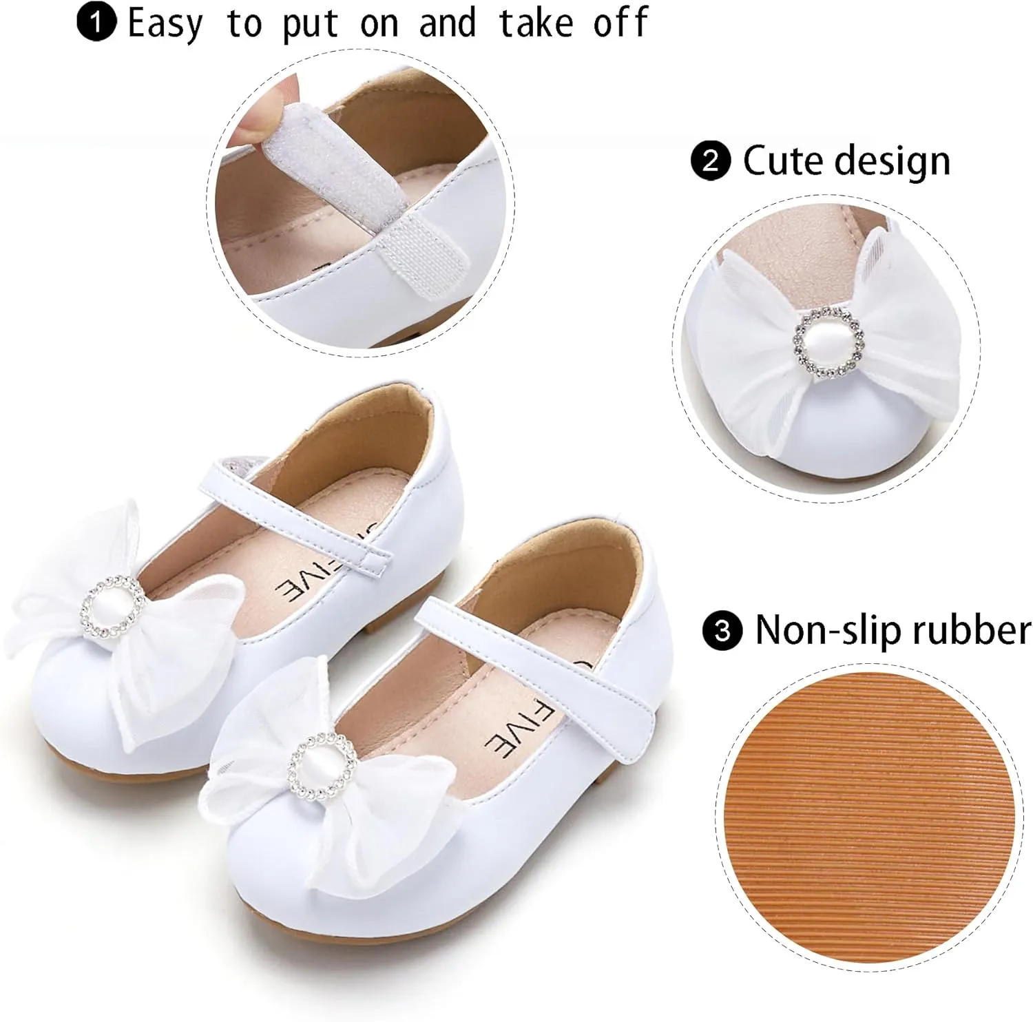 GINFIVE Toddler Girls Dress Shoes Little Girls Mary Janes Ballerina Flats Shoes Toddler