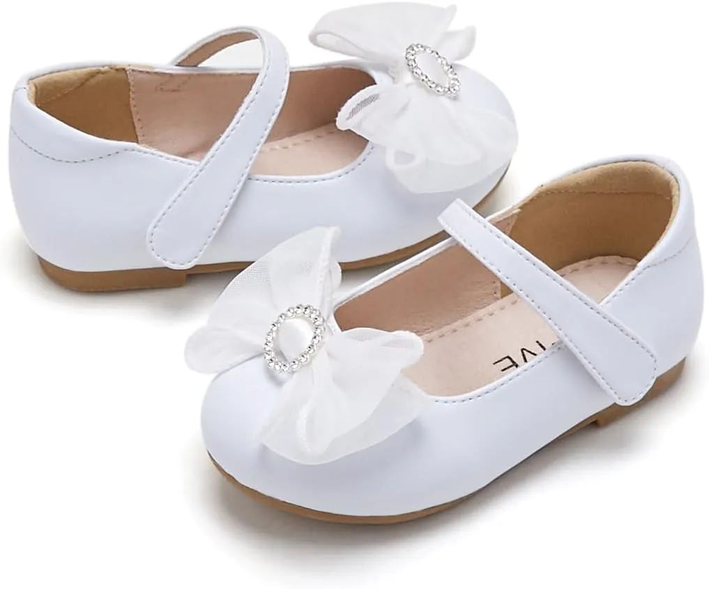 GINFIVE Toddler Girls Dress Shoes Little Girls Mary Janes Ballerina Flats Shoes Toddler