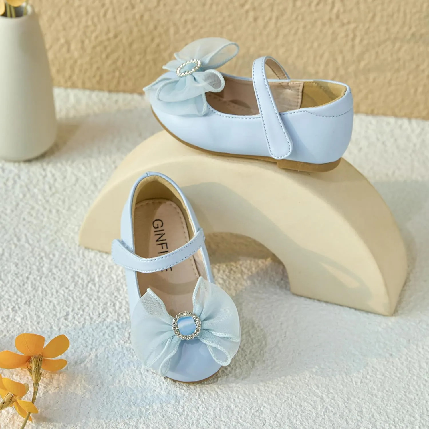 GINFIVE Toddler Girls Dress Shoes Little Girls Mary Janes Ballerina Flats Shoes Toddler